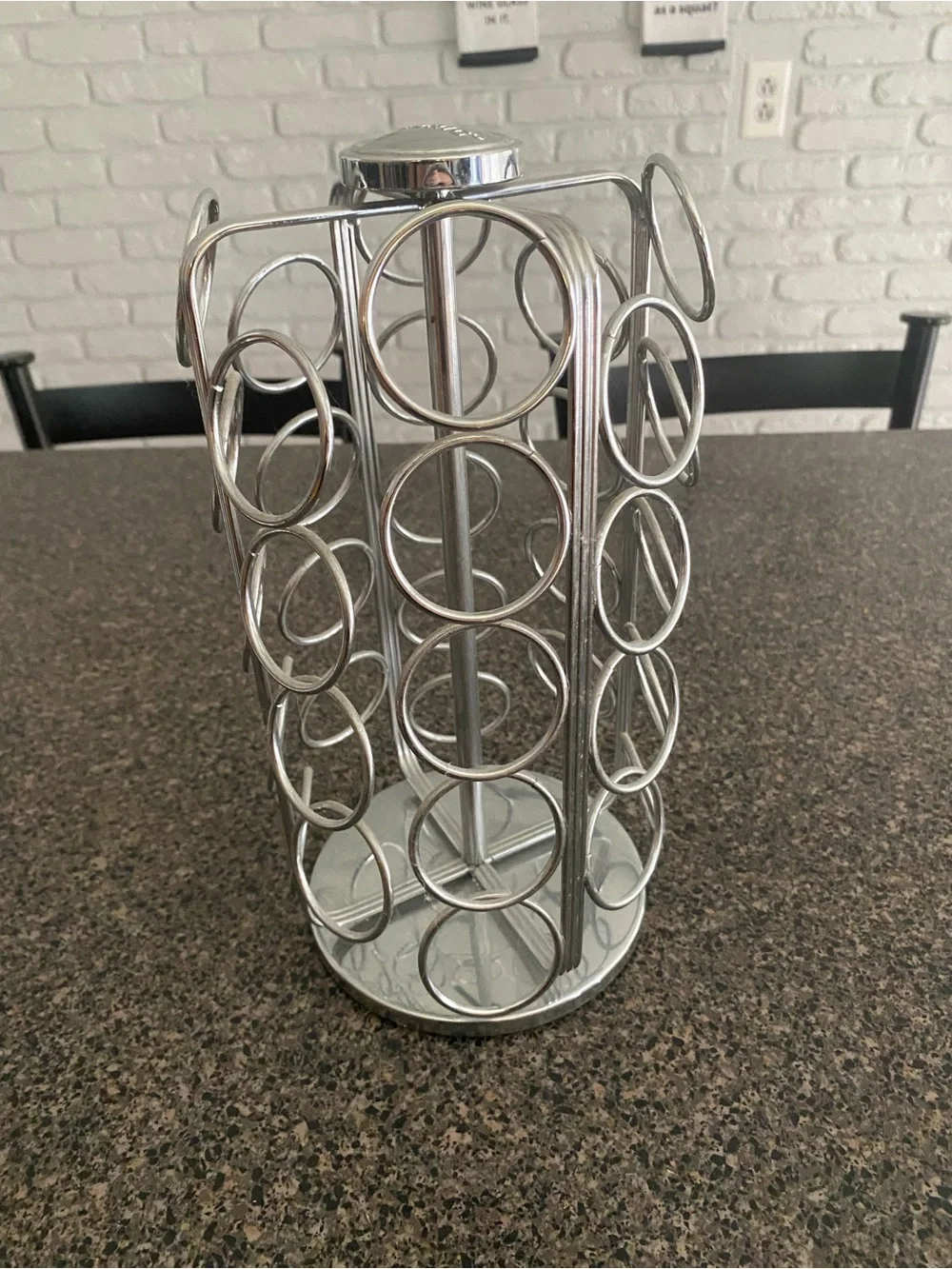 Chrome Metal Keurig Capsule Coffee Pod Carousel - Silver